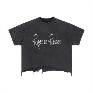 Vintage Wash Boxy Distressed Hem Rags to Riches T-Shirt